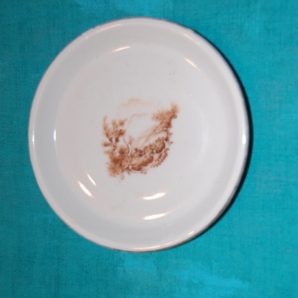 Small 5 1/2 " Brown/White Plate "Winterling" Bavarian China Made in Germany